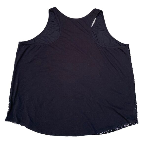 Lane Bryant sequin racerback tank top in black size 26/28 disco glam goth - Picture 2 of 8